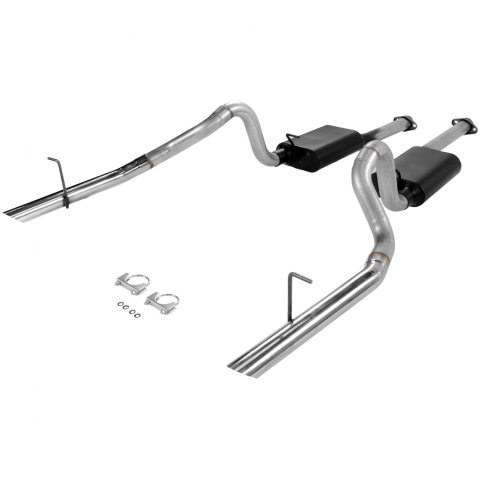 Flowmaster American Thunder Exhaust Systems 17212 Exhaust, Thunder, Cat-Back, Steel, Aluminized, Original Style Tips, Ford, 4.6, 5.0L, Kit