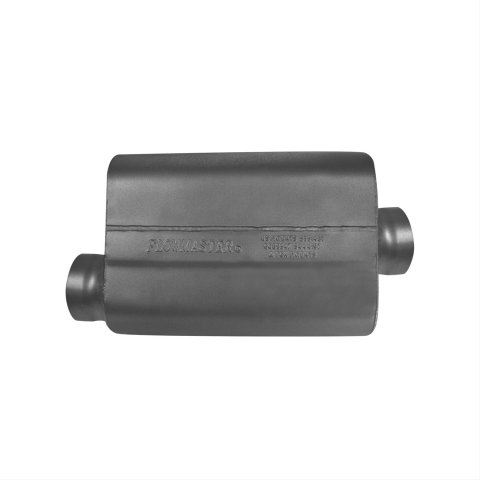 Flowmaster Stainless Steel Delta Force 40 Series Race 409 3.5 Inch Muffler 8435419 Muffler, Series, Oval, Stainless, Black, in. Offset Inlet, in. Center Outlet, Each