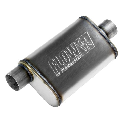 Flowmaster FlowFX 409 Stainless Steel 3 Inch Muffler 71229 Muffler, Series, in. Offset Inlet/3 in. Center Outlet, Reversible, Steel, Natural, Each