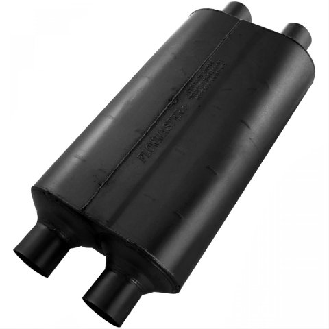 Flowmaster 50 Series SUV Performance Steel 2.25 Inch Muffler 524554 Muffler, Series, Dual 2 1/4 in. Inlet/Dual 2 1/4 in. Outlet, Steel, Black, Each
