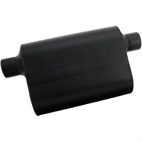 Flowmaster Super 40 Series Delta Flow Steel 2.5 Inch Muffler 952549 Muffler, Series, 2 1/2 in. Inlet/2 1/2 in. Outlet, Same Side Offset, Steel, Black, Each