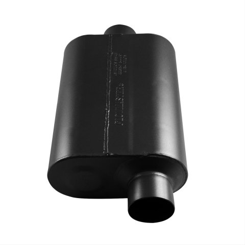 Flowmaster Super 40 Series Delta Flow 409 Stainless Steel 3 Inch Muffler 853046 Muffler, Series, Oval, Stainless, Offset 3.0 in. Inlet, Center 3.0 in. Outlet, 13.5 in. Case Length