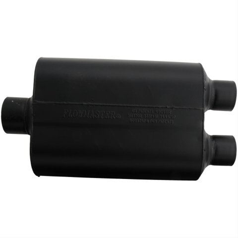 Flowmaster Super 40 Series Delta Flow Steel 3 Inch Muffler 9530452 Muffler, Series, in. Inlet/Dual 2 1/2 in. Outlet, Steel, Black, Each