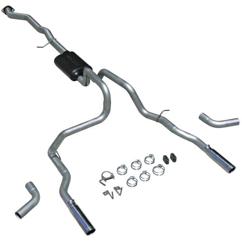 Flowmaster American Thunder Exhaust Systems 17428 Exhaust, Thunder, CatBack, Steel, Aluminized, Polished Tips, Chevy, GMC, Pickup, 3 door, 4.8, 5.3L