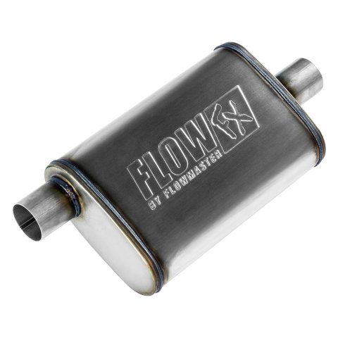 Flowmaster FlowFX 409 Stainless Steel 2.25 Inch Muffler 71225 Muffler, Series, in. Offset Inlet/2.25 in. Center Outlet, Steel, Natural, Each