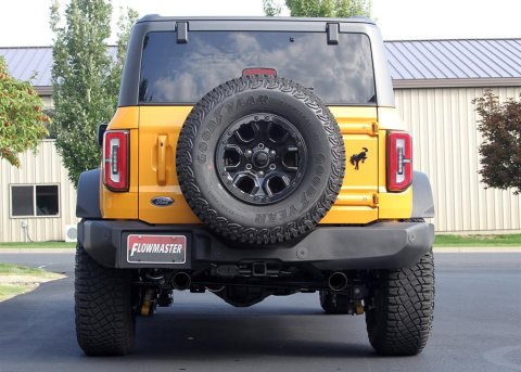 Flowmaster Outlaw Series Exhaust Systems for 2021-2025 BRONCO - 818120 System, Series, Axle-Back, Stainless Steel, Black, Black Chrome Tips, Ford Bronco, Kit