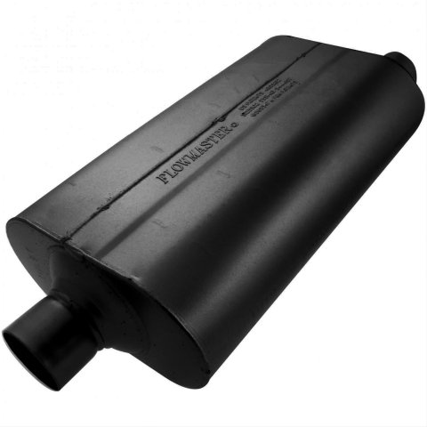 Flowmaster Super 50 Series Performance Steel 2.5 Inch Muffler 52557 Muffler, Series, 2 1/2 in. Inlet/2 1/2 in. Outlet, Steel, Black, Aluminized, Each