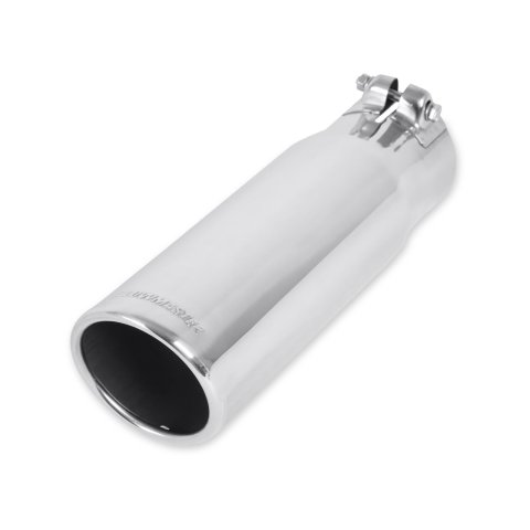 Flowmaster Round, Polished 3 Inch Exhaust Tip 15363 Tip, Stainless, Polished, Slant/Rolled Edge, in. Inlet, 3.5 in. Outlet, 12 in. Long, Each