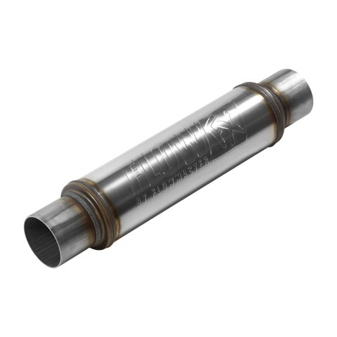 Flowmaster FlowFX 409 Stainless Steel 3 Inch Muffler 71419 Mufflers, FlowFX, Round Case, Steel, Natural, Single 3.00 in. Center Inlet/Outlet, 20.000 in. Overall Length, Each