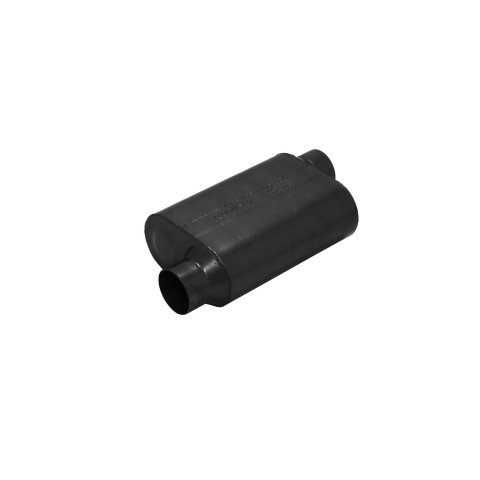 Flowmaster Super 40 Series Delta Flow 409 Stainless Steel 3.5 Inch Muffler 853548 Muffler, Flow, Oval, Stainless, Black, in. Offset Inlet/Outlet, Chevy, Ford, Ram