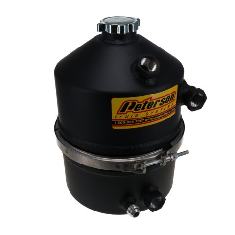 Peterson Fluid Systems Oil Tanks 08-0009-BLK Black 3 Gallon Tank with Single Scavenge Return