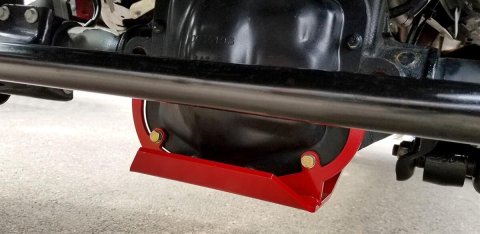 Rancho Skid Plates for 2018-2021 WRANGLER - RS62117 Glide Plate, Rear, Dana 44, Red Powdercoated, Steel, Jeep, JL, Each