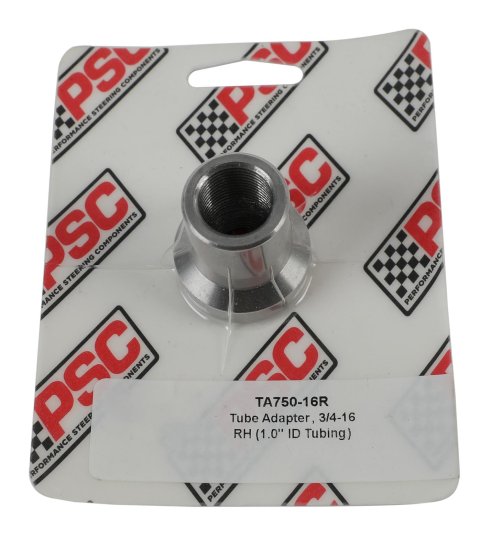 PSC Tube Adapters TA750-16R Chassis Ends, Adapter, 3/4-16 RH, 1.00 in. I.D., Steel, Natural, Smooth with Groove Style, Each