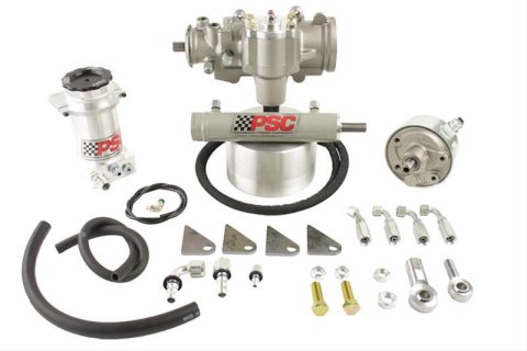 PSC Hydraulic Assist Steering Systems for 1980-1983 CJ5, 1980-1986 CJ7 - SK115 Box, Steering, Cast Iron, Black, Cylinder, Pump, Jeep, Kit