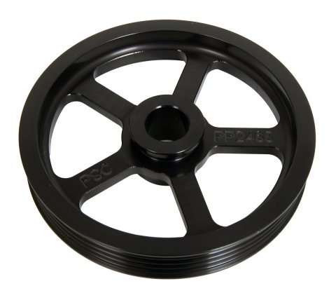 PSC Power Steering Pulleys PP2465 Pulley, 4.50 Inch, 4 Rib Serpentine, Billet Aluminum, Black, 5/8 in Bore, Press Fit, Suzuki, Toyota, Each