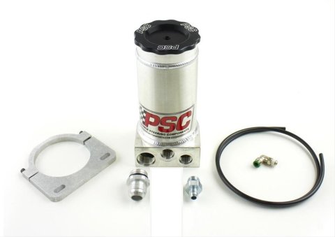 PSC Power Steering Reservoirs SR146-6-10 Reservoir, Remote Style, Aluminum, Natural, 3.50 in. Diameter, 8.25 in. Length, Each