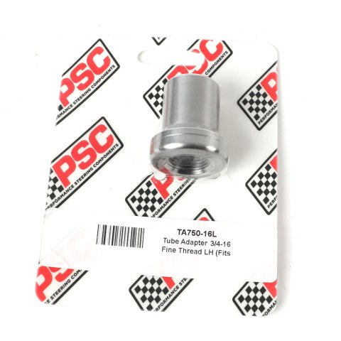 PSC Tube Adapters TA750-16L Chassis Ends, Adapter, 3/4-16 LH, 1.00 in. I.D., Steel, Natural, Smooth with Groove Style, Each