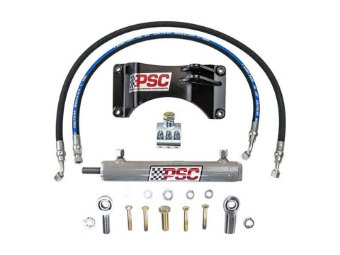 PSC Ram Cylinder Assist Replacement Cylinder/Hose Kits for 2005-2022 F-250 SUPER DUTY, F-350 DUTY - CAK75XR-OE Hydraulic Steering Kits, w/Cylinder/Hoses/Fittings/Bolt-on Bracket/Hardware, 0.625 in. Shaft/8.000 in. Travel, 1.500 in. Bore, Jeep,