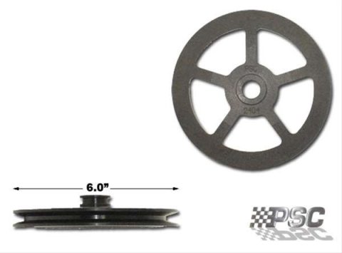 PSC Power Steering Pulleys PP2404 Pulley, CBR/TC, V-belt, 1-groove, Steel, Black, 0.8125 in. Offset, 6.000 in. O.D., Each