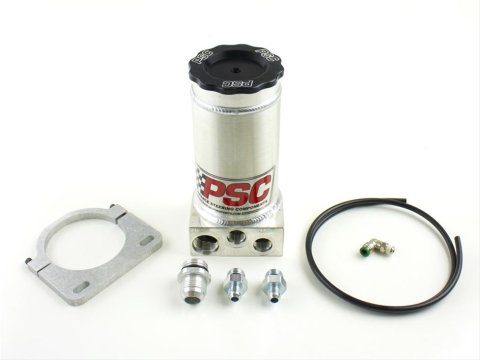 PSC Power Steering Reservoirs SR146-8-12 Reservoir, Remote Style, Aluminum, Natural, Each