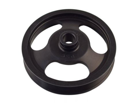PSC Power Steering Pulleys PP2456 Pulley, 5.75 Inch, 6 Rib Serpentine, Billet Aluminum, Black, 3/4 in Bore, Press Fit, Each