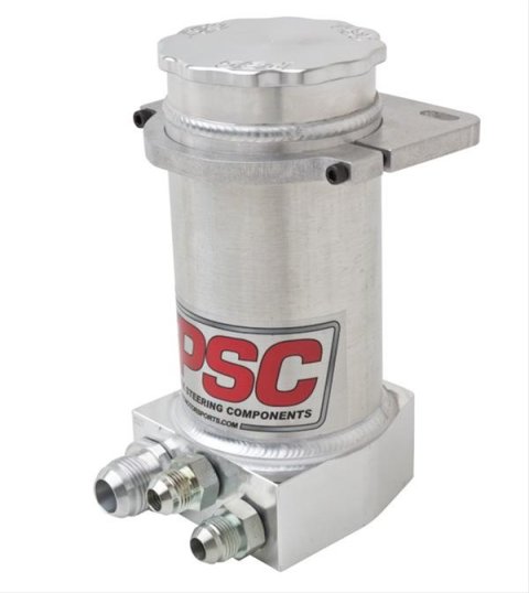 PSC Power Steering Reservoirs SR146H-6-12 Reservoir, Remote, Aluminum, -12 AN Female Threads Inlet, -6 AN Female Threads Outlet, for Use On Vehicles with Hydroboost Brakes, Each