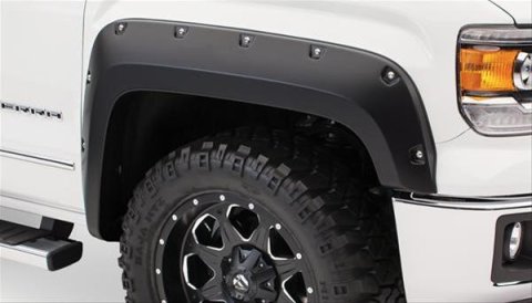 Bushwacker Pocket-Style Fender Flares for 2014-2015 SIERRA 1500 - 40121-02 Flares, Pocket Style, Front, Black, Dura-Flex Thermoplastic, GMC, Pair