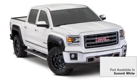 Bushwacker Pocket-Style Fender Flares 40909-14 Flares, Pocket Style, Front, Rear, Summit White, Thermoplastic, GMC, Sierra 1500, Set of 4