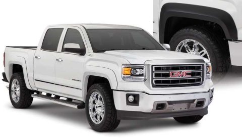 Bushwacker Extend-A-Fender Flares 40961-02 Fender Flares, Extend-A-Fender, Front/Rear, Black, Dura-Flex Thermoplastic, GMC, Set of 4