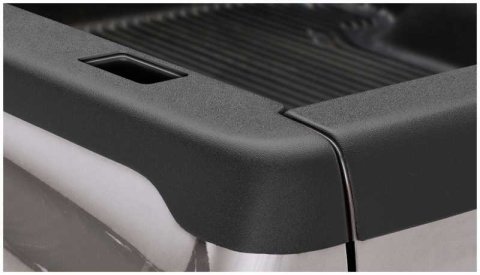 Bushwacker Ultimate Bed Rail Caps 48508 Caps, Ultimate, Smooth, Plastic, Matte Black, Stake Hole Pockets, Chevy, GMC, Pair