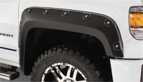 Bushwacker BOSS Pocket-Style Fender Flares 40151-02 Flares, Pocket Style, Front, Dura-Flex Thermoplastic, Black, GMC, Pair