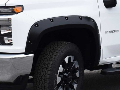 Bushwacker Pocket-Style Fender Flares 40161-02 Flares, Pocket-Style, Front, Matte Black, Dura-Flex Thermoplastic, Chevy, Pair