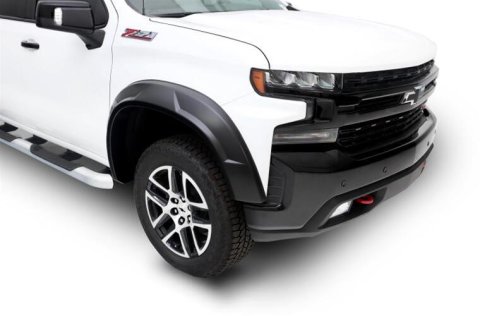 Bushwacker DRT-Style Fender Flares for 2020-2022 SILVERADO 2500 HD, 3500 HD - 40169-02 Flares, DRT Style, Front, Matte Black, Dura-Flex Thermoplastic, Chevy, Pair