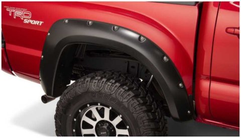 Bushwacker Pocket-Style Fender Flares 31052-02 Flares, Pocket Style, Rear, Black, Dura-Flex Thermoplastic, Toyota, Pair