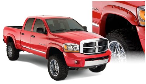 Bushwacker Pocket-Style Fender Flares 50911-02 Flares, Pocket Style, Front, Rear, Black, Dura-Flex Thermoplastic, Dodge, Set of 4