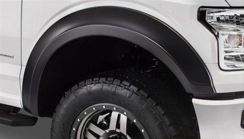 Bushwacker Extend-A-Fender Flares for 2015-2017 F-150 - 20093-02 Fender Flares, Extend-A-Fender, Front, Black, Dura-Flex Thermoplastic, Ford, Pair