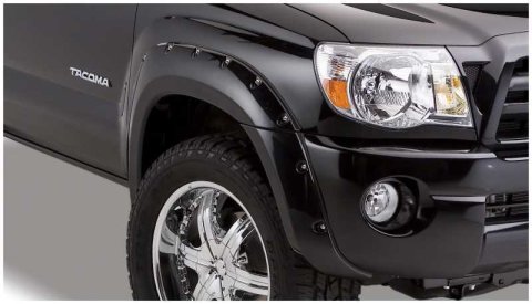 Bushwacker Pocket-Style Fender Flares 31925-02 Flares, Pocket Style, Front, Rear, Black, Thermoplastic, Toyota, Set of 4