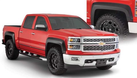 Bushwacker Extend-A-Fender Flares 40963-02 Fender Flares, Extend-A-Fender, Front/Rear, Black, Dura-Flex Thermoplastic, Chevy, Set of 4