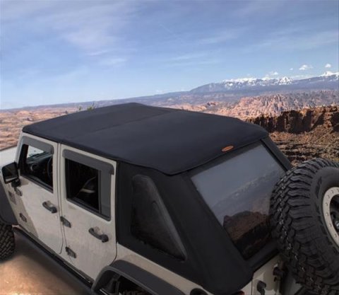 Bushwacker Trail Armor Fast Back Soft Tops for 2007-2017 WRANGLER, 2018 WRANGLER JK - 14935 Top, Back, Twill, Black, Tinted Windows, Jeep, Each