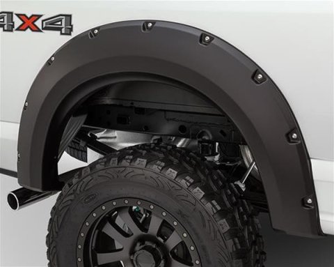 Bushwacker Max Coverage Pocket Style Fender Flares 20111-02 Flares, Style, Front, Black, Dura-Flex Thermoplastic, Ford, F-150, Pair
