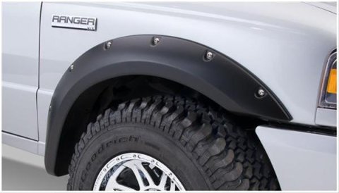 Bushwacker Pocket-Style Fender Flares 21037-02 Flares, Extend-A-Fender Style, Front, Black, Dura-Flex Thermoplastic, Ford, Pair
