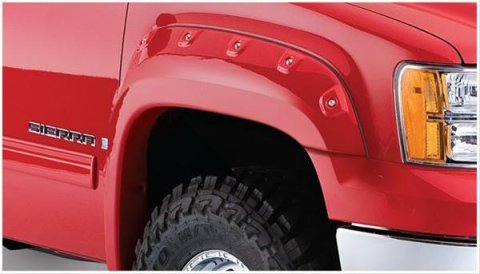 Bushwacker Cut-Out Fender Flares for 2007-2014 SIERRA 3500 HD, 2500 2007-2013 1500 - 40105-02 Flares, Cut-Out, Front, Black, Dura-Flex Thermoplastic, GMC, Pair