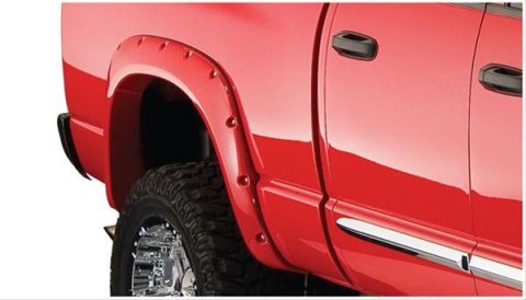 Bushwacker Pocket-Style Fender Flares 50026-02 Flares, Pocket Style, Rear, Black, Thermoplastic, Dodge, Pair