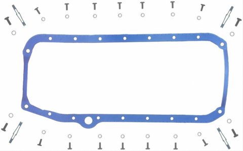 Fel-Pro Oil Pan Gaskets OS 34509 T Gasket, 1-Piece, Rubber/Steel Core, Chevrolet, Small Block, Thin Seal, Each