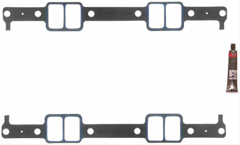 Fel-Pro Performance Intake Manifold Gasket Sets 1284 Gaskets, Intake, Steel Core Laminate/Printoseal, 2.04 in. x 1.25 in. Port, .060 in. Thick, LT1 Chevy, 5.7L, Set