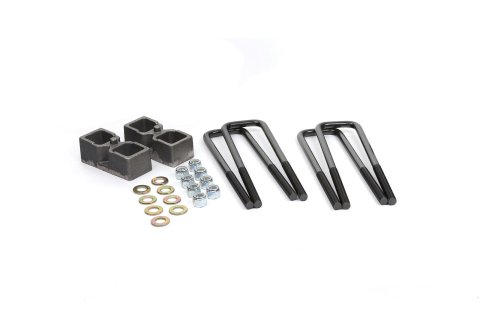 Daystar Leaf Spring Block Kits KG09121 Blocks, Rear Axle Position, Steel, 2.00 in. Thick, U-bolts, Chevy, GMC, Kit