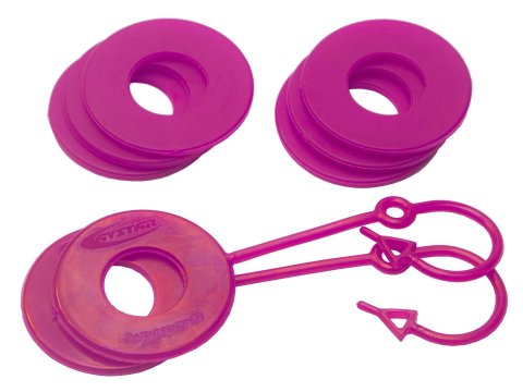 Daystar D-Ring Washers KU70061FP Locking Washers, Polyurethane, Fluorescent Pink, 3/4 in. Shackles, Set of 8