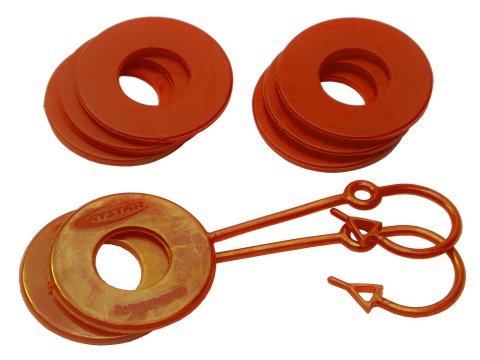 Daystar D-Ring Washers KU70061AG Locking Washers, Polyurethane, Orange, 3/4 in. Shackles, Set of 8