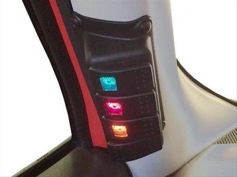 Daystar A-Pillar Rocker Switch Pods KJ81001BK Electrical Panel, Auxiliary, Pod, Pillar Mount, Four Switches, Plastic, Black, Jeep, Kit