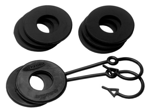 Daystar D-Ring Washers KU70061BK Locking Washers, Polyurethane, Black, 3/4 in. Shackles, Set of 8